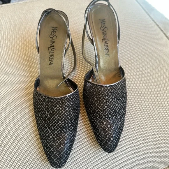 Vintage YSL metallic mesh heels - Picture 2 of 14
